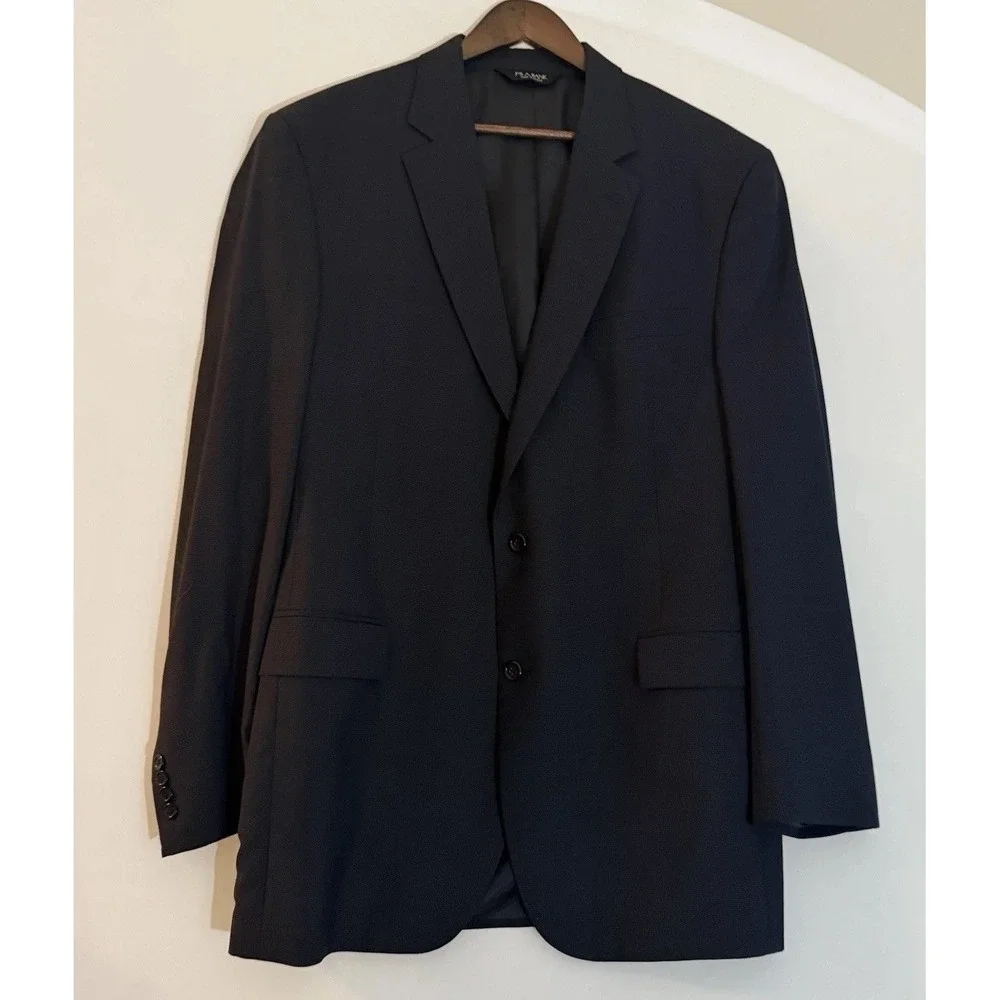 Jos A Bank Blazer‎ Mens Navy Blue Sport Coat 2 Button Micro Check Classic